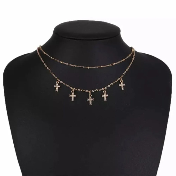 NEW! Dainty “Madonna” Layered Cross Necklace - Picture 6 of 6